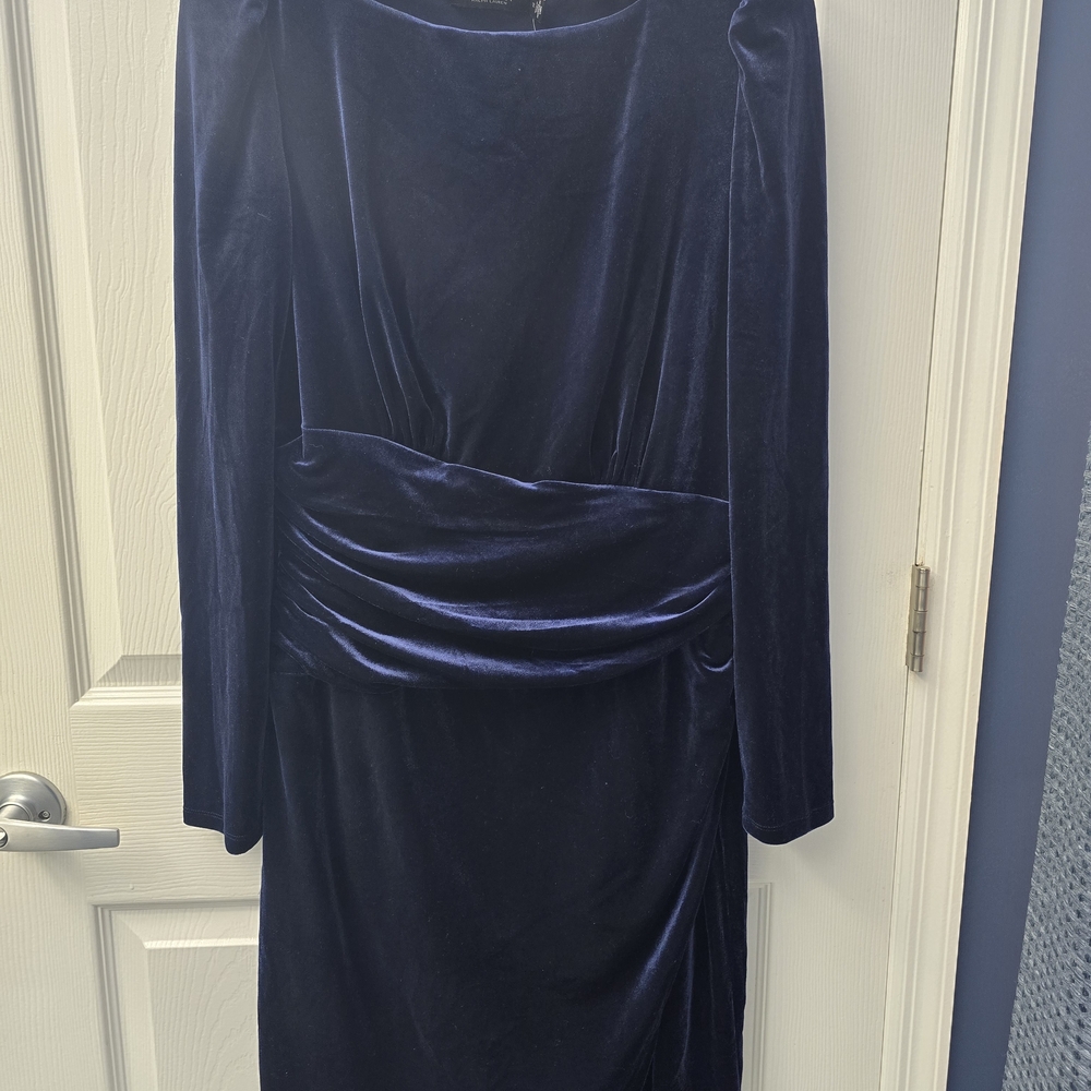 Ralph Lauren Navy Blue Velvet Dress. NWT! - Picture 4 of 12